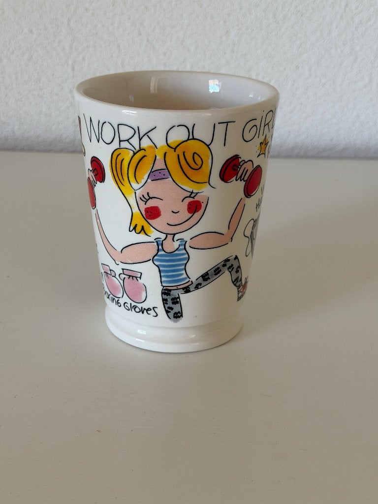 Blond Amsterdam Mok/Beker XL Work out girl, Huis en Inrichting, Keuken | Servies, Keramiek, Nieuw, Ophalen of Verzenden, Kop(pen) en/of Schotel(s)