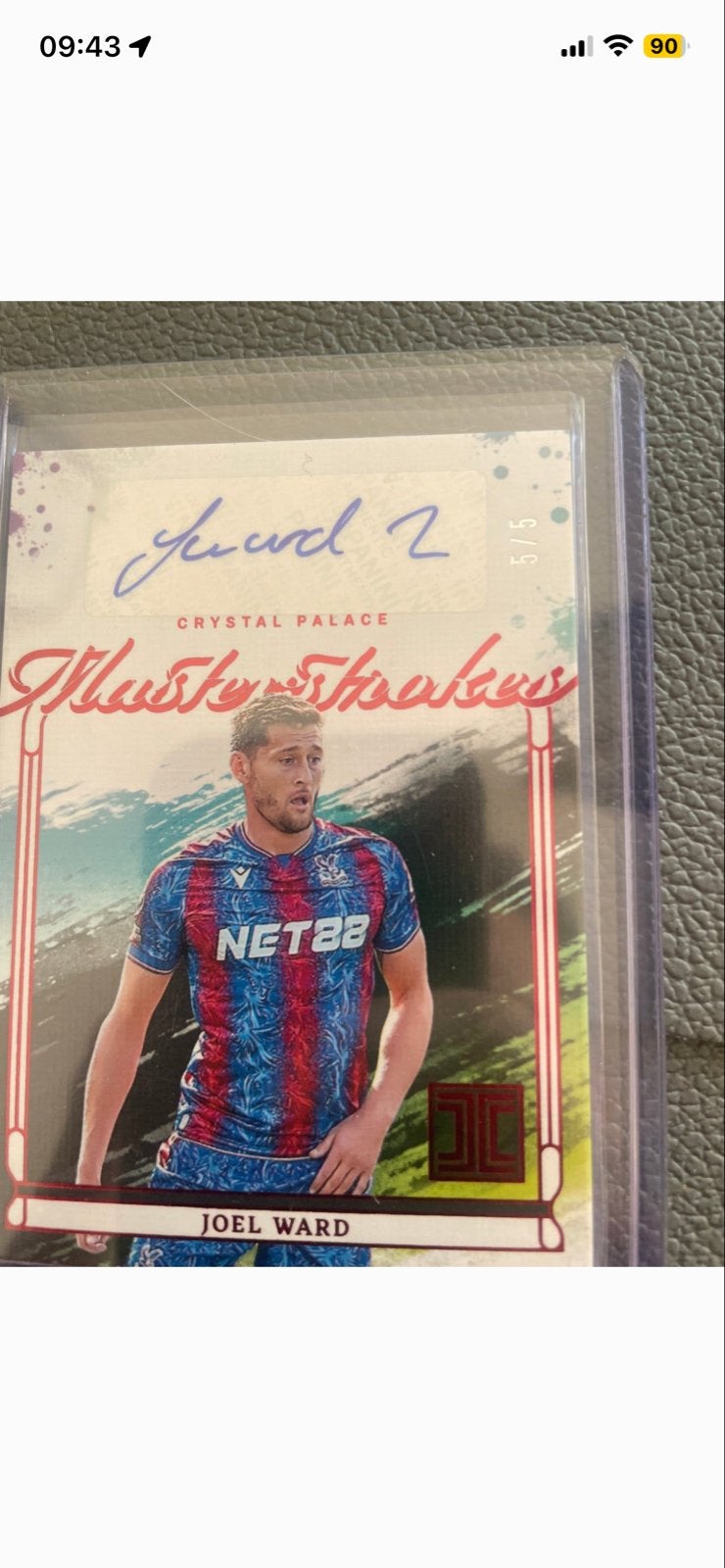 Joel Ward Crystal Palace gesigneerde spelerskaart 5/5, Ophalen of Verzenden, Zo goed als nieuw, Buitenlandse clubs, Spelerskaart