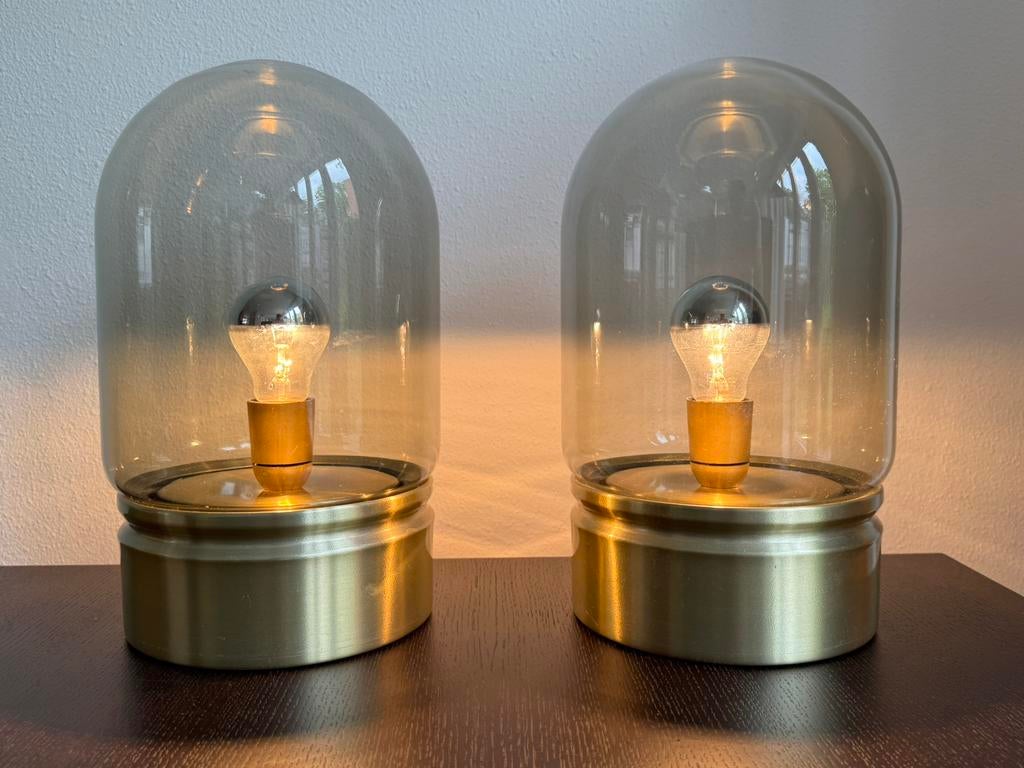 Willem Hagoort Space Age Cloche tafellampen, Ophalen, Gebruikt, Space Age Mid-Century, Glas