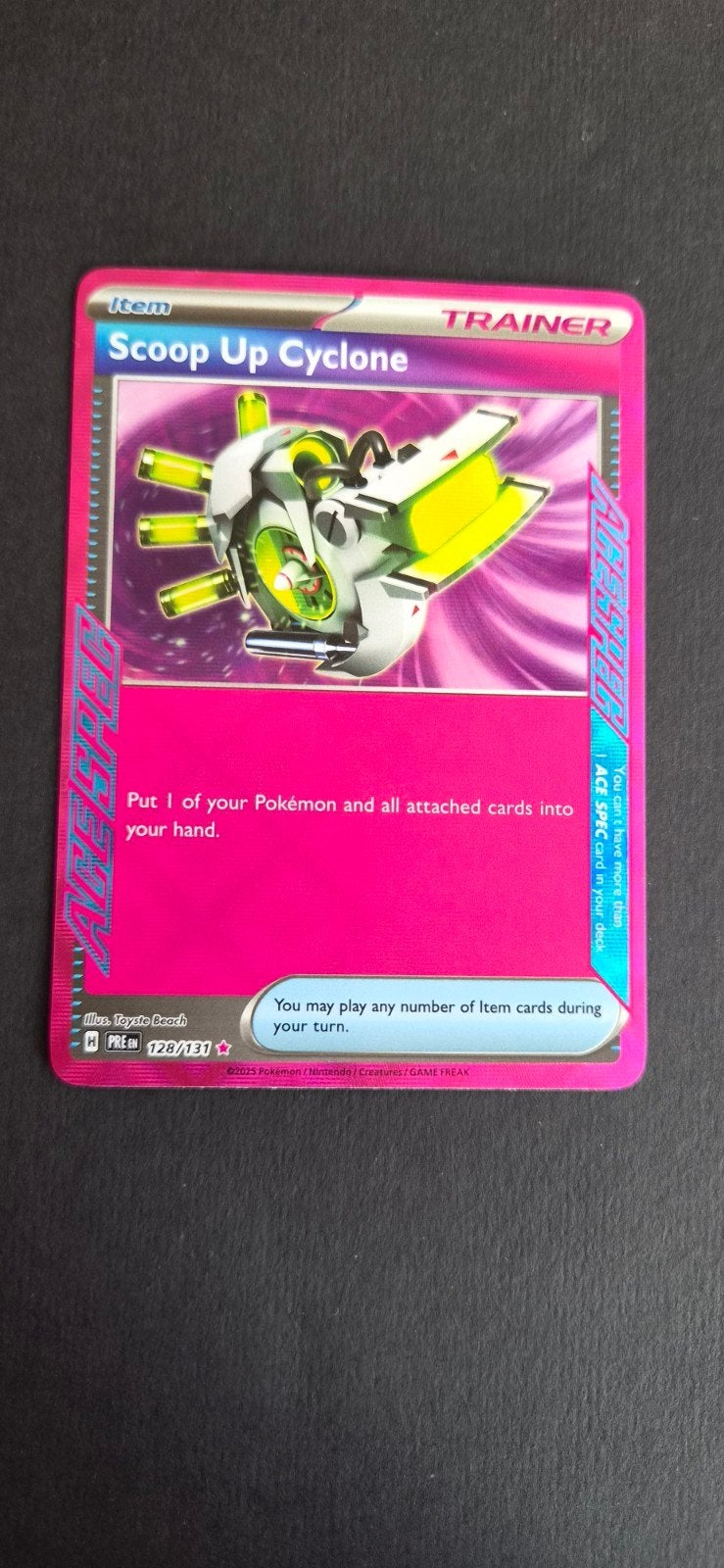 Scoop Up Cyclone (PRE128) Pokémon Kaart, Ophalen of Verzenden, Zo goed als nieuw, Losse kaart, Foil