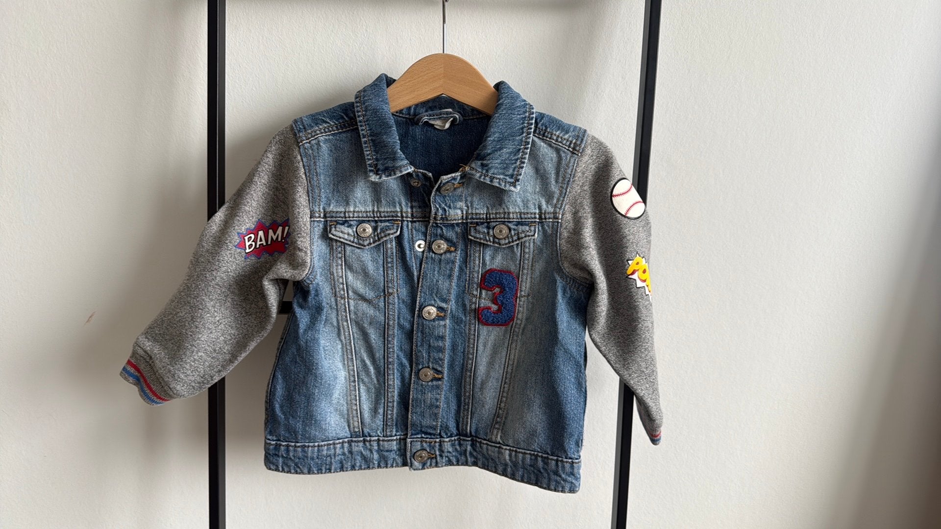 Baseball Spijkerjas H&M maat 92, Ophalen of Verzenden, Zo goed als nieuw, Jongen, Jas