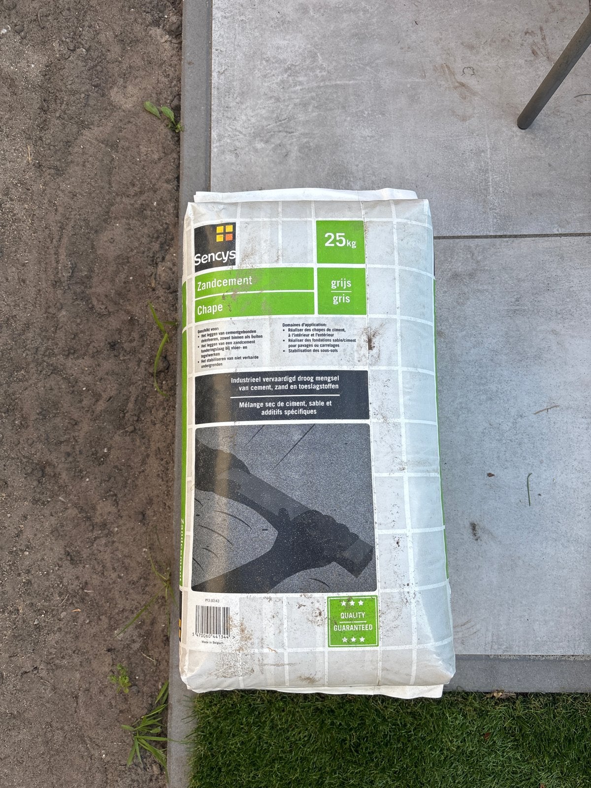 3 zakken Sencys Zandcement Chape 25kg - Grijs, Ophalen, Nieuw