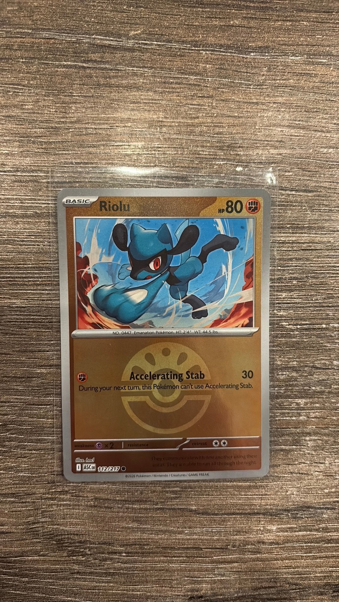 ASC Riolu 112/217 Ball Reverse holo, Ophalen of Verzenden, Zo goed als nieuw