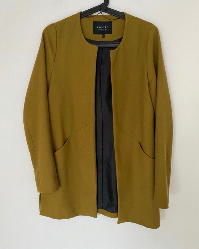 Costes blazer, mosterd kleur, maat xs / 34, Overige kleuren, Verzenden, Zo goed als nieuw, Maat 34 (XS) of kleiner