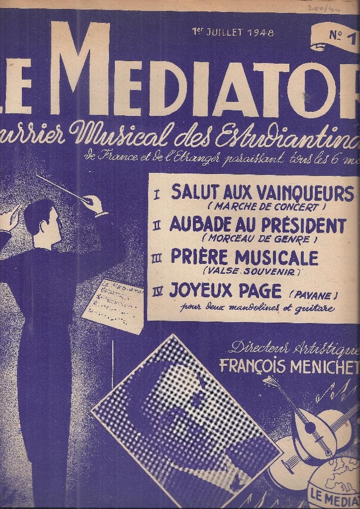 W64 bladmuziek le mediator nr 1 uit 1948, Muziek en Instrumenten, Bladmuziek, Zang, Gebruikt, Klassiek, Ophalen of Verzenden