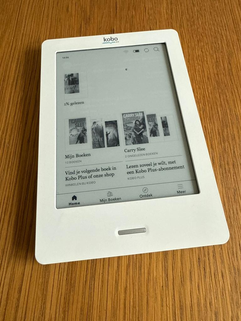 Kobo Touch 2 GB wit e-reader - met Wifi, 6 inch of minder, Ophalen of Verzenden, Zo goed als nieuw, 4 GB of minder
