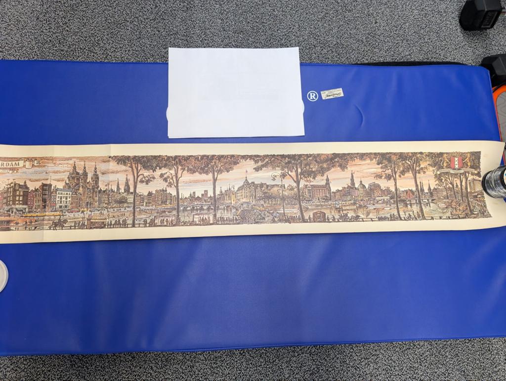 Oude print van Amsterdam (1275-1975) - 19 x 115 cm, Ophalen of Verzenden, Print, 75 cm of meer
