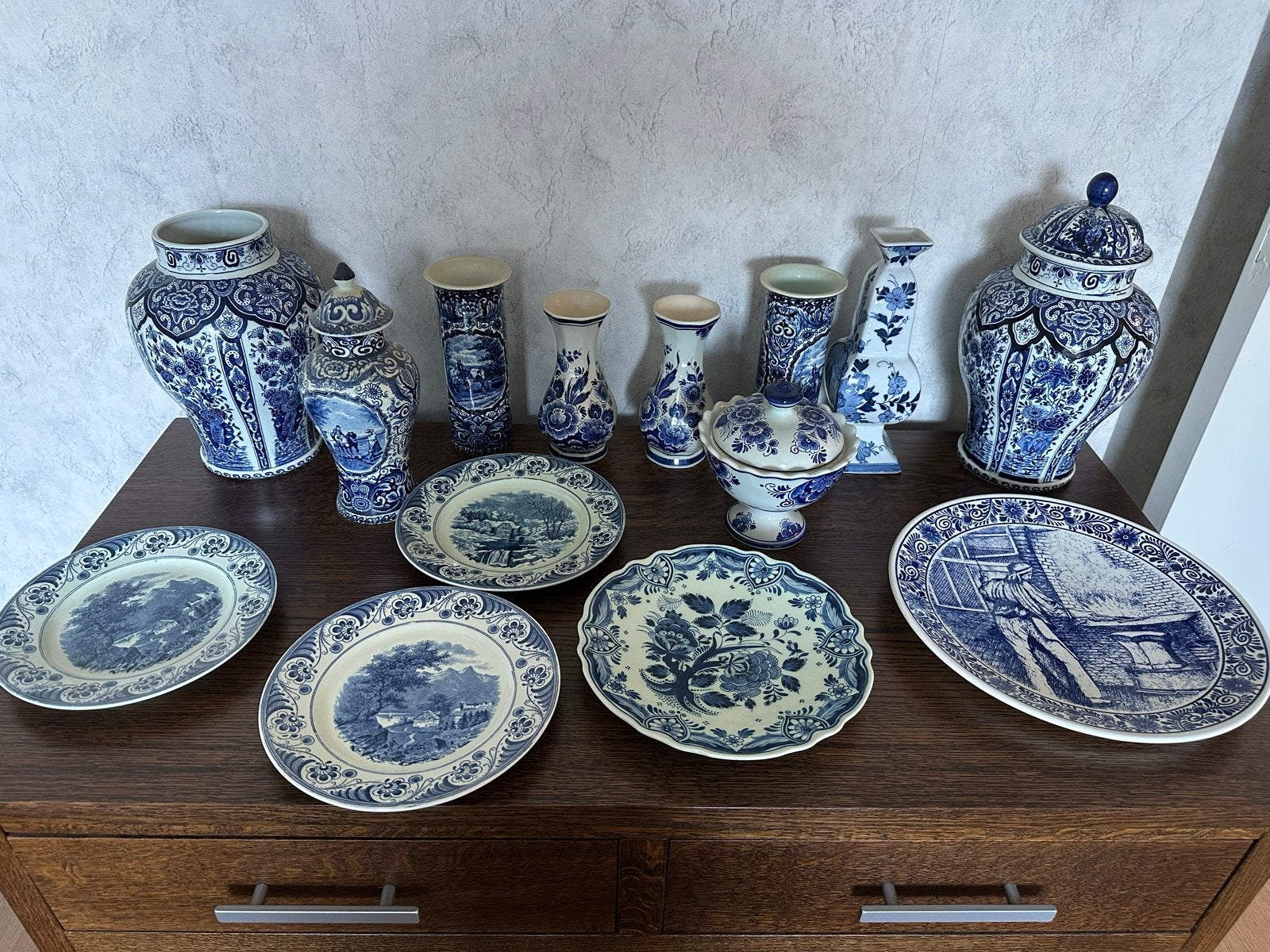 Grote collectie Delfts Blauw aardewerk, Ophalen of Verzenden