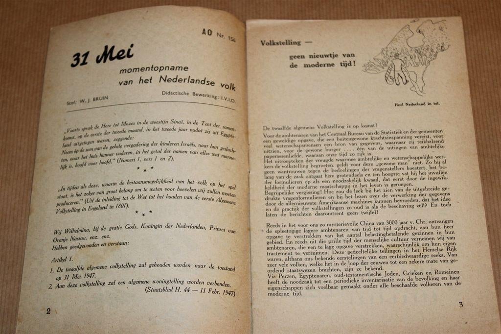 Nederland in Tel [1947] — Vintage Boekje over Volkstelling, Ophalen of Verzenden, Gelezen