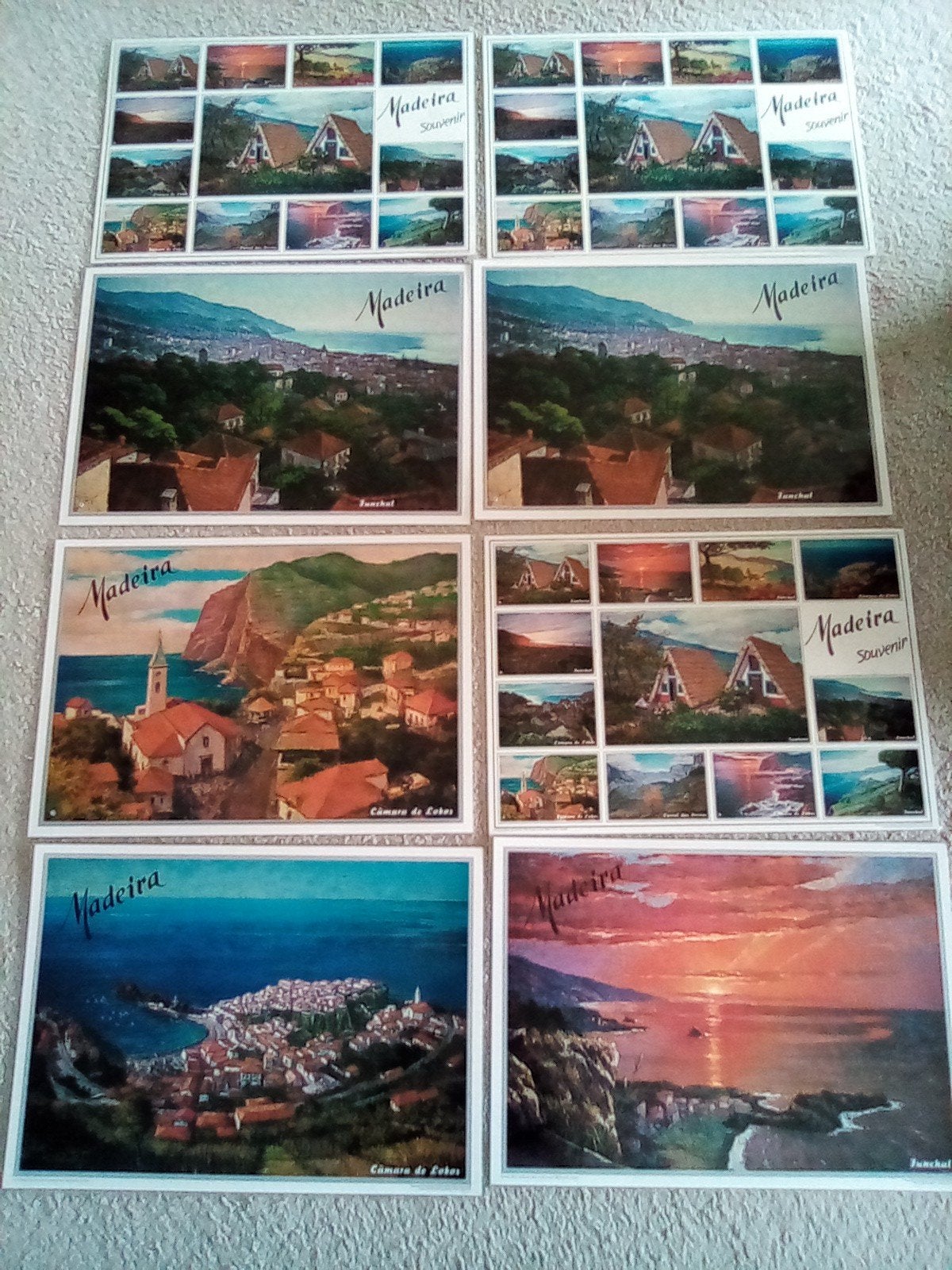 8x geplastificeerde placemats Madeira, Huis en Inrichting, Meerkleurig, Overige materialen, Mediterraans, Ophalen of Verzenden