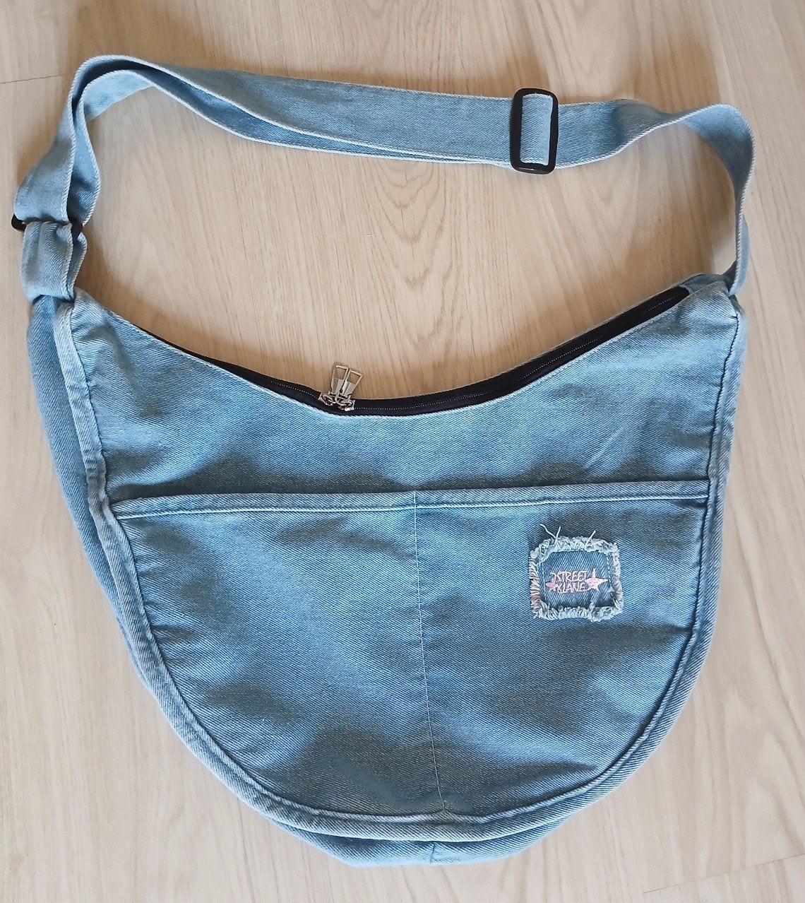 Zelgemaakte handtas schoudertas tas denim jeans spijker zgan, Verzenden, Zo goed als nieuw, Blauw, Handtas