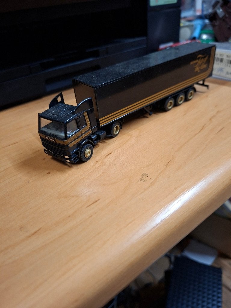 Herpa Scania 142 M Top of the line, Ophalen of Verzenden, Zo goed als nieuw, Bus of Vrachtwagen, Herpa