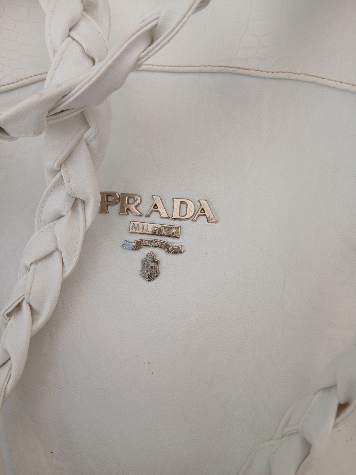 Prachtige tas/Shopper creme Prada, Ophalen of Verzenden, Zo goed als nieuw, Beige, Shopper
