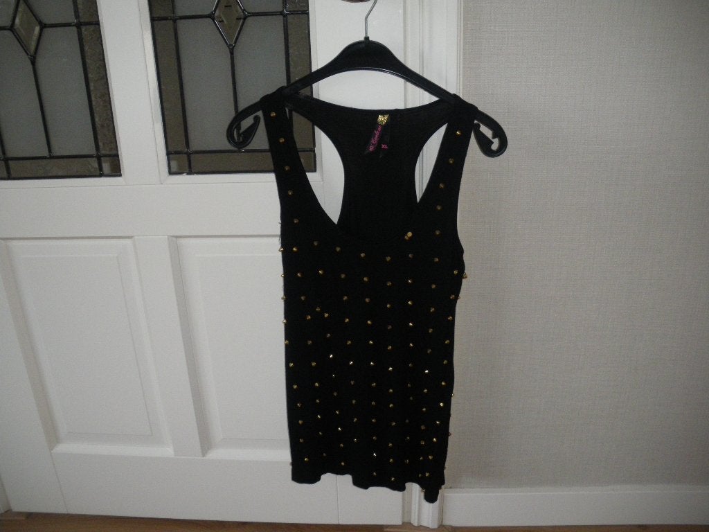 nieuw heel leuk zwart zomer topje siersteentjes only maat 42, Zwart, Maat 42/44 (L), Nieuw, Ophalen of Verzenden