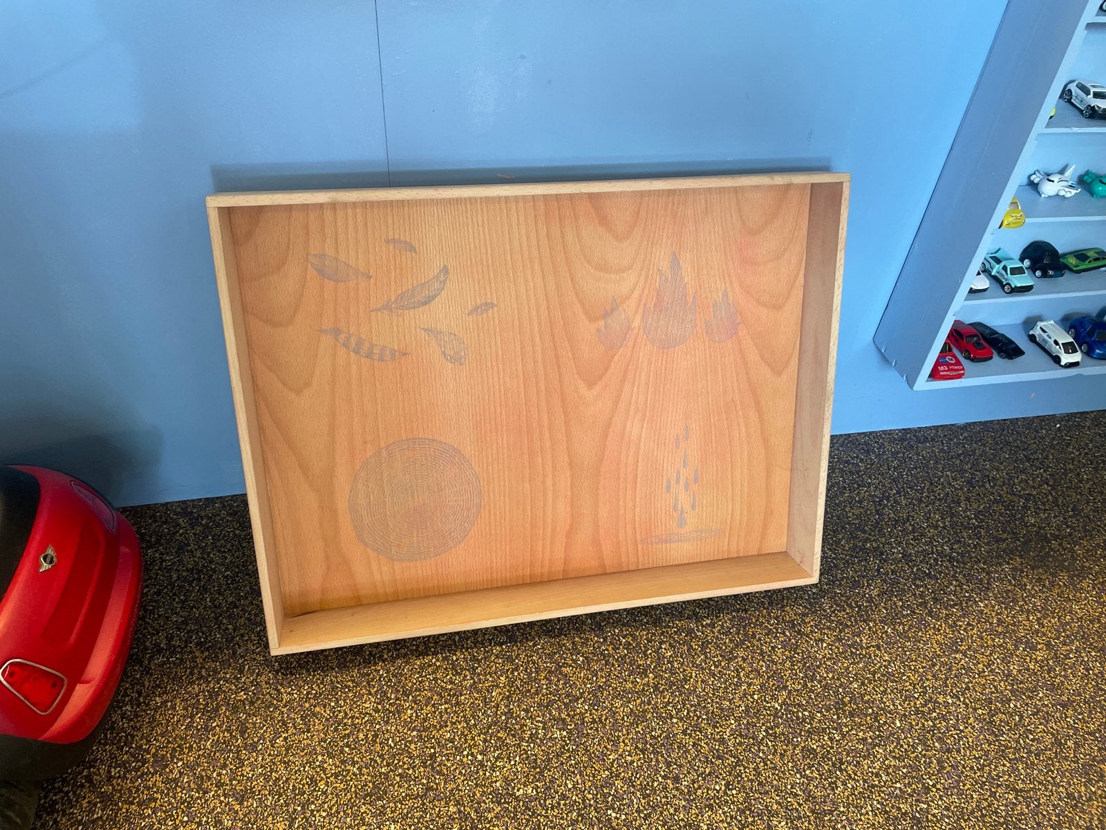 Grapat houten speelbak met print, Ophalen, Gebruikt, Jongen of Meisje
