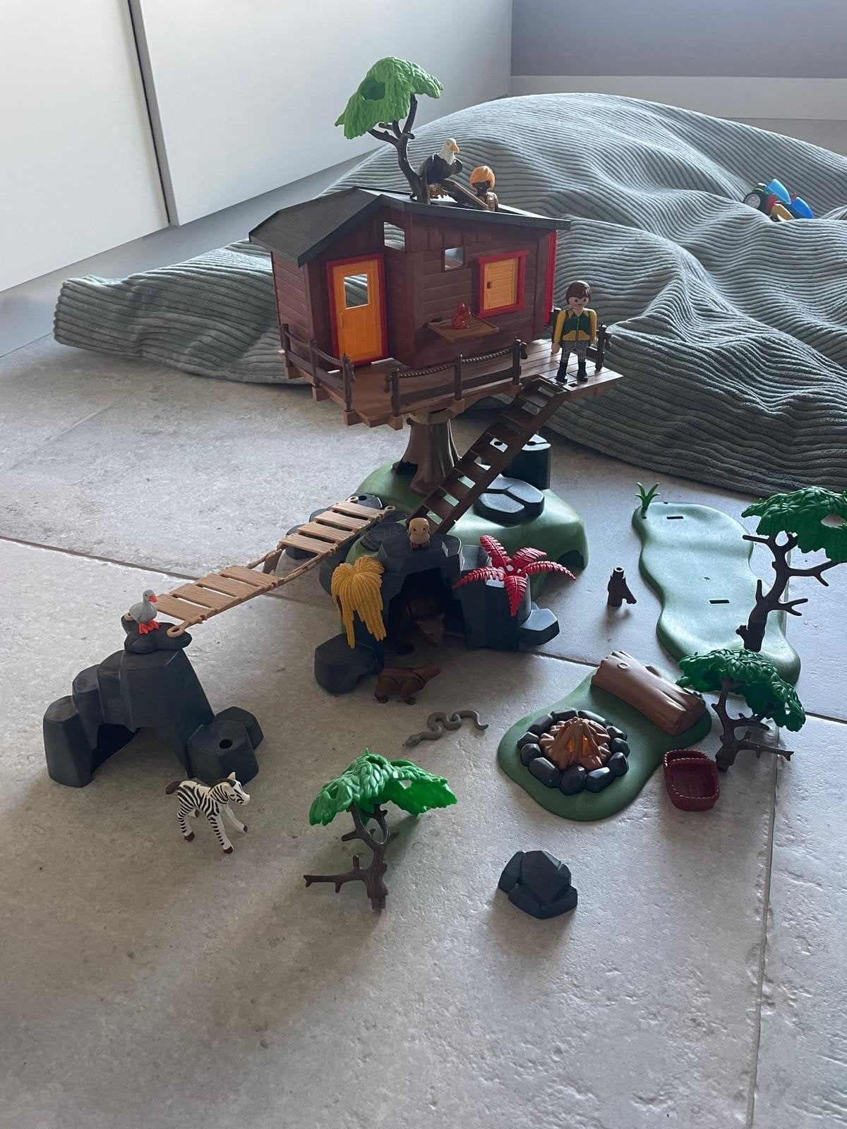 Playmobil Boomhut met Dieren en Avontuurlijke Accessoires, Ophalen, Wild life, Gebruikt, Gebouw