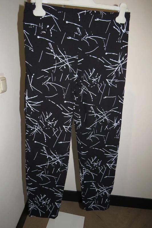 Joseph Ribkoff stretch broek kwaliteit witte print hanger M, Maat 38/40 (M), Verzenden, Zwart, Joseph Ribkoff