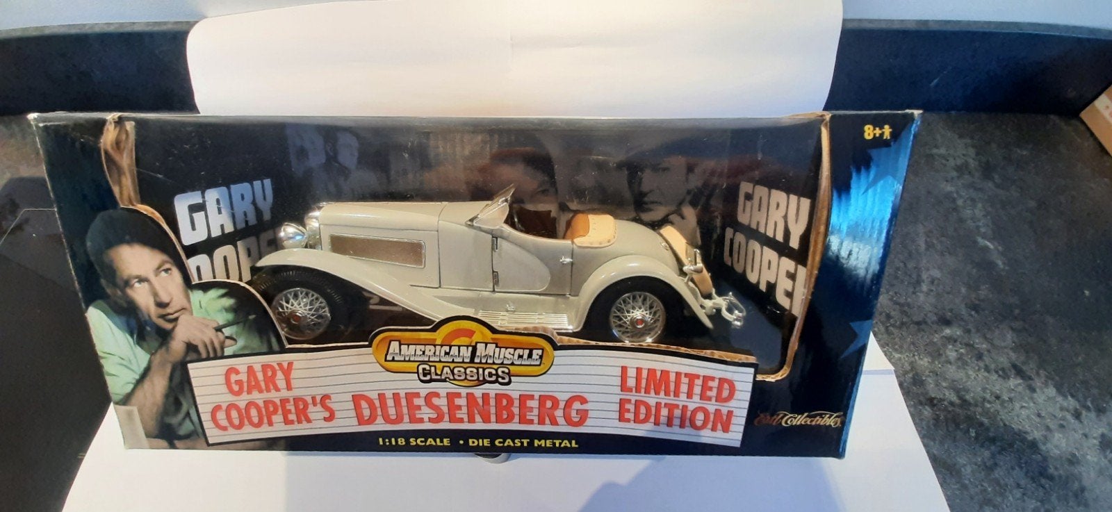 duesenberg 1935 SJ Roadster Cary Cooper van ERTL  1:18, Hobby en Vrije tijd, Ophalen of Verzenden, Zo goed als nieuw, Auto, ERTL