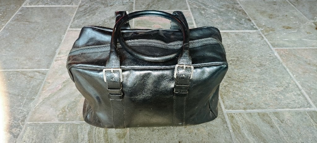 Leren Mutsaers weekendtas - ca. 18L - model The Traveler, 40 tot 60 cm, Zwart, Minder dan 35 cm, Zo goed als nieuw