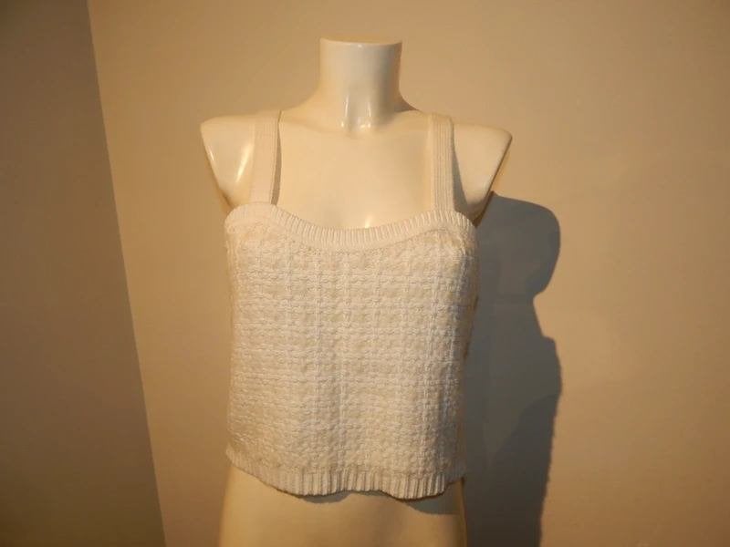 Maje schattige gebreide top wit met creme ruit printje 2/M