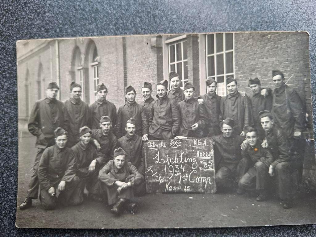 Utrecht fotokaart 1934 1ste Compagnie, Ophalen of Verzenden, 1920 tot 1940, Ongelopen, Utrecht