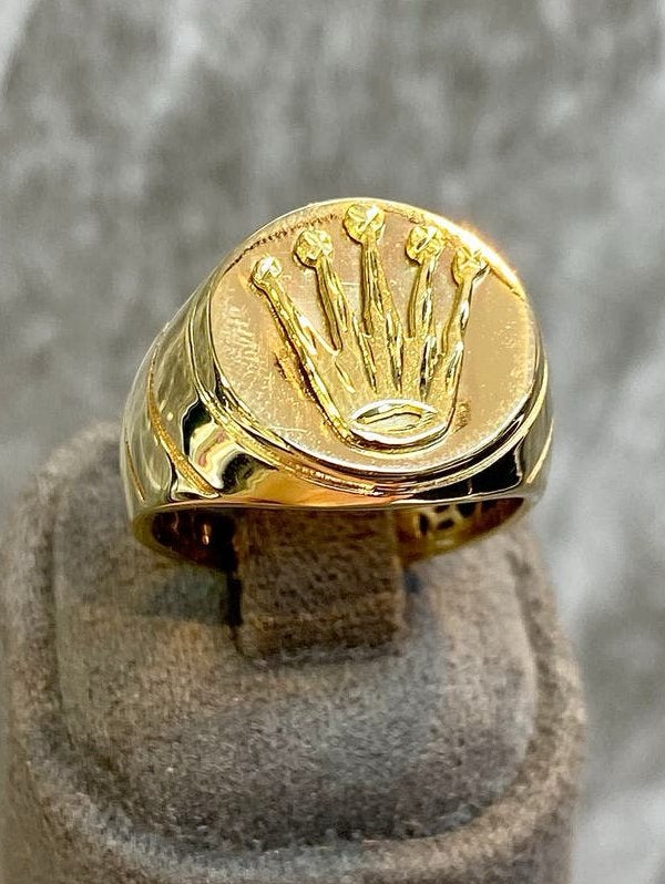 14k Gouden Rolex Ring | AFGRPIJSD, 20 of groter, Heer, Ophalen of Verzenden, Zo goed als nieuw