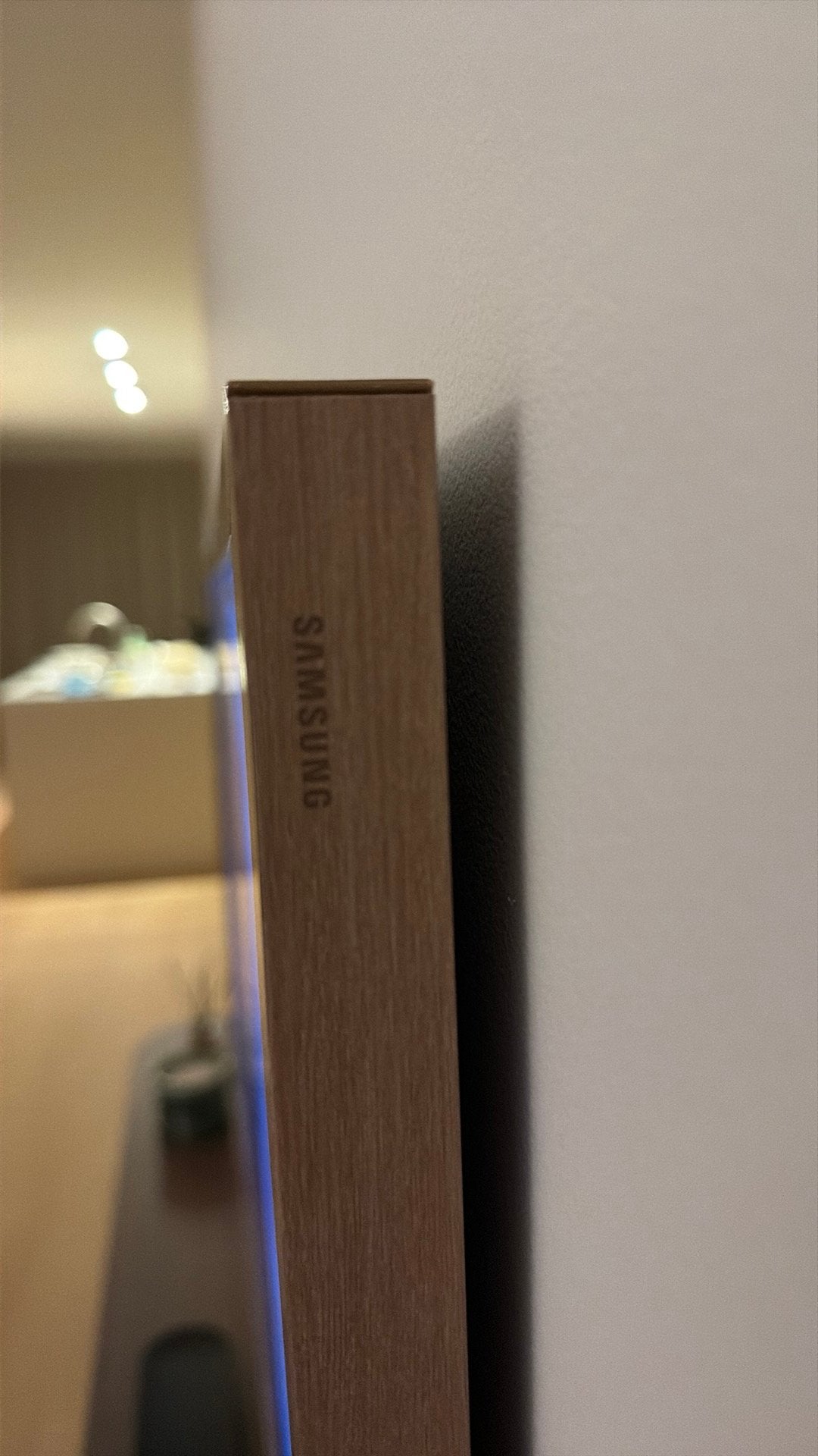 Samsung frame 55 inch teakhout look 2024, Audio, Tv en Foto, Televisie-accessoires, Ophalen, Zo goed als nieuw