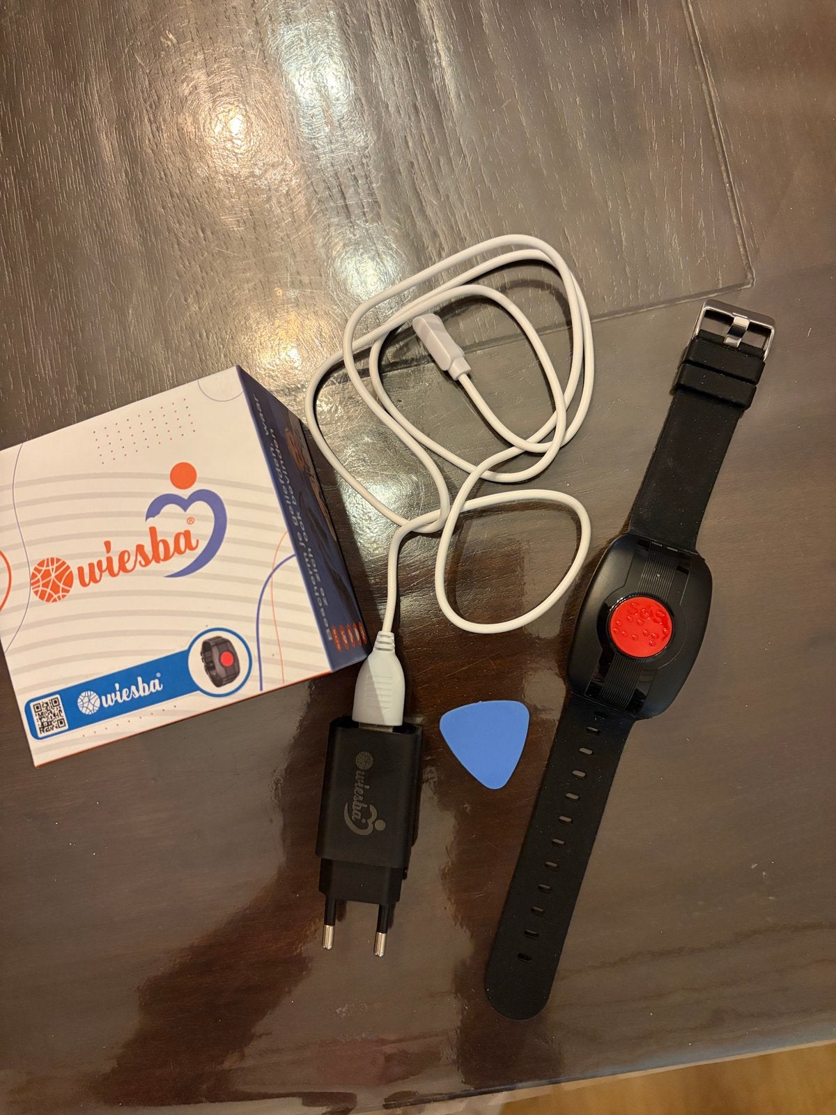 Wiesba SOS Horloge - Veiligheidshorloge voor Kind en ouderen, Ophalen of Verzenden, Zo goed als nieuw, Zwart, Android