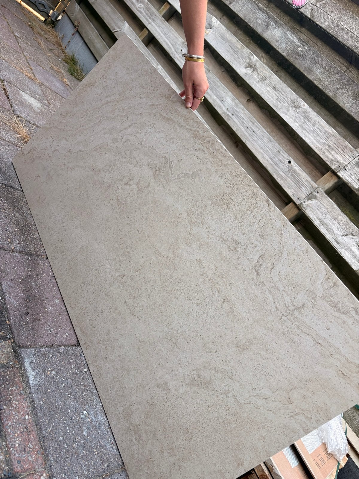 VanHuus Elysium Minimal Cream Naturel Tegels 60x120cm, Ophalen, 60 cm of meer, Keramiek, Nieuw