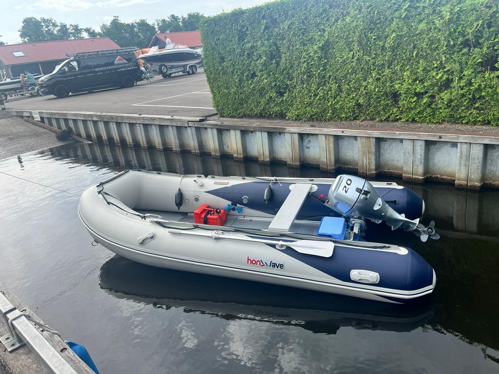 Honwave T40 met 20PK Honda buitenboordmotor, Watersport en Boten, Rubberboten, Aluminium, Gebruikt, Benzine, Minder dan 70 pk