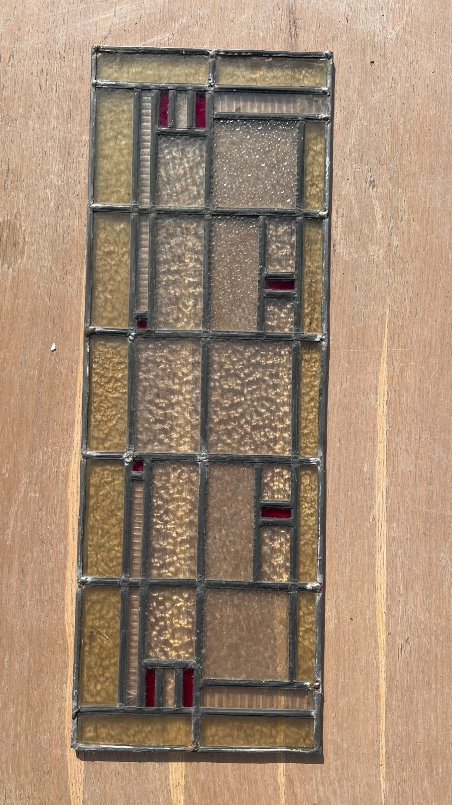 Art Deco Glas-in-lood Paneel (circa 77 x 27), Ophalen