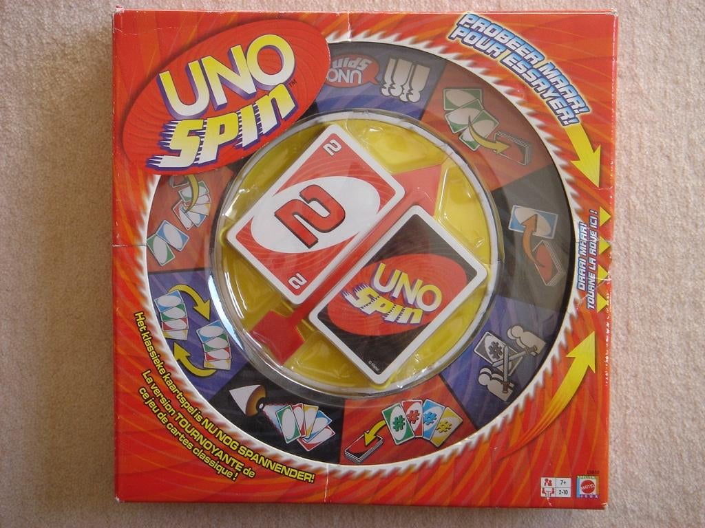 LEUK: UNO Spin, Vijf spelers of meer, Ophalen of Verzenden, Gebruikt, Mattel