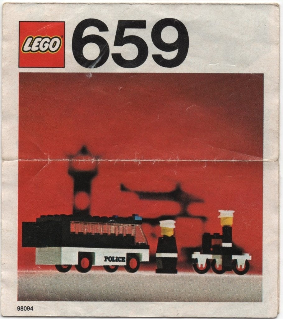 lego 659-1 legoland politiepatrouille met agenten 1975, Gebruikt, Lego, Compleet, Ophalen of Verzenden