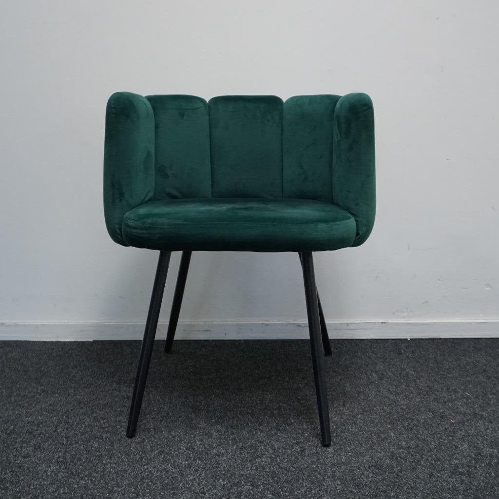 Five Finger Chair | Eetkamerstoel | Dark Green Velvet, Hout, Gebruikt, Overige kleuren, -