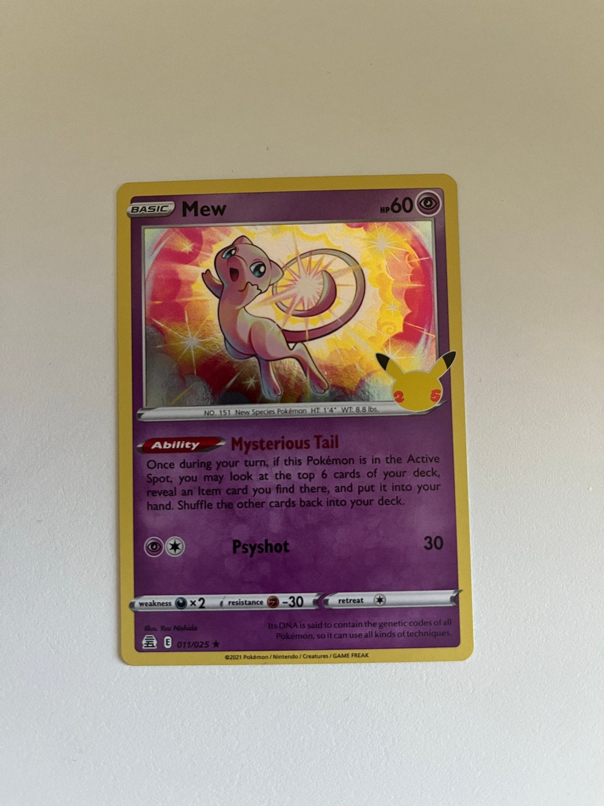 Mew 011/025 Celebrations 25th Anniversary Foil, Ophalen of Verzenden, Zo goed als nieuw, Losse kaart, Foil