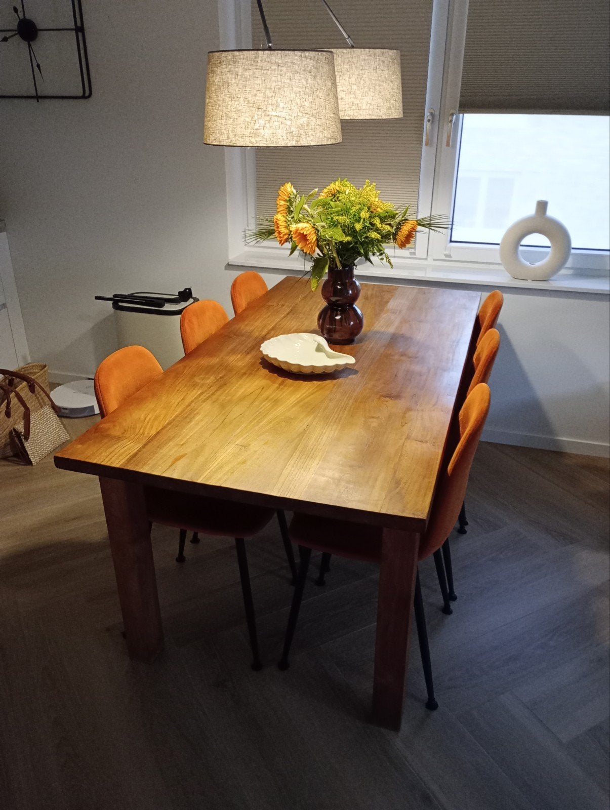 Te Koop: Massieve teakhouten eettafel-Warme uitstraling, Huis en Inrichting, Tafels | Eettafels, Ophalen, Gebruikt, Teakhout, 50 tot 100 cm