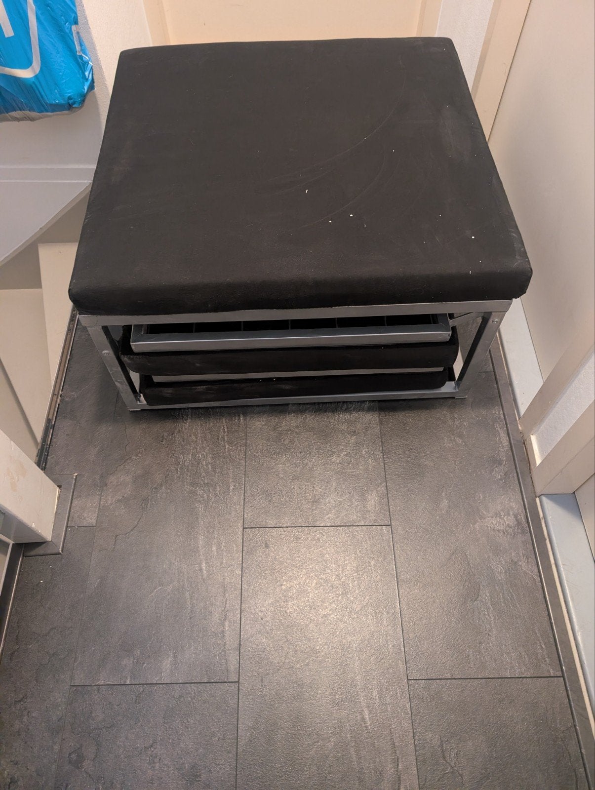 Opklapbaar poef/bed - Ideaal voor logees, Ophalen, Zwart, 190 cm of minder, Metaal
