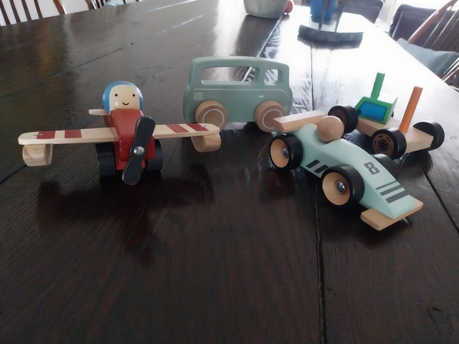 HOUTEN AUTO'S ZGAN, Kinderen en Baby's, Speelgoed | Houten speelgoed, Ophalen of Verzenden