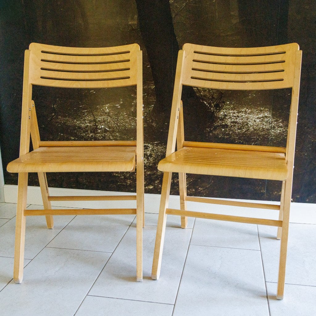 Vintage IKEA Nikolaus Klapstoelen - Set van 2, Ophalen, Scandinavisch design, Gebruikt, Twee