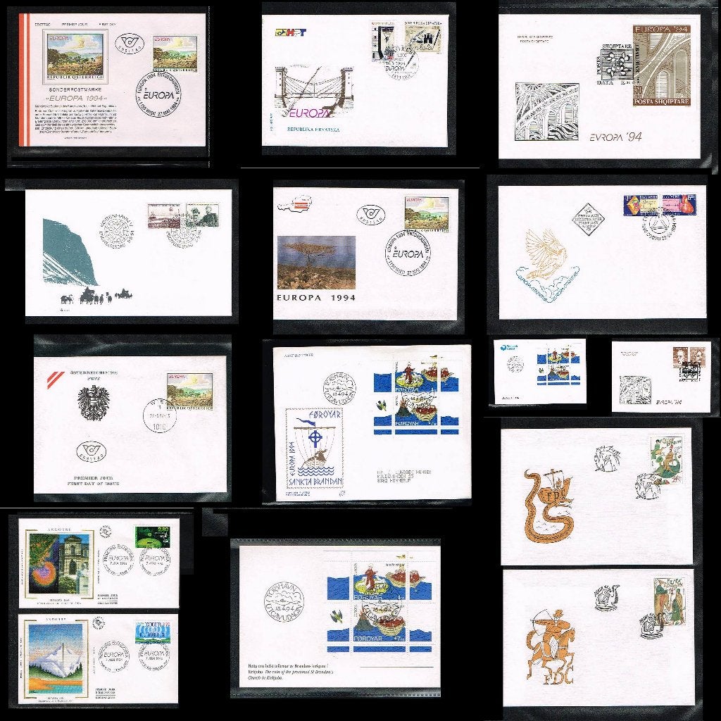 62x FDC's Europa CEPT 1994 [C94], Postzegels en Munten, Ophalen of Verzenden, Europa