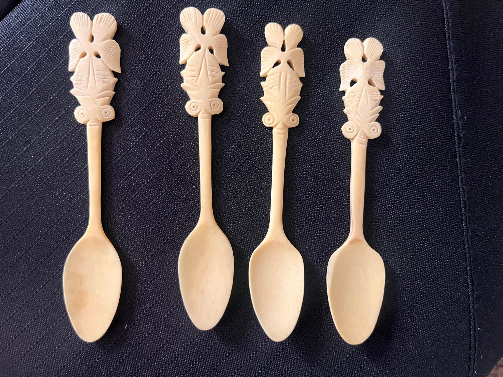 Antieke ivoren lepeltjes, set van 4, Antiek en Kunst, Ophalen of Verzenden
