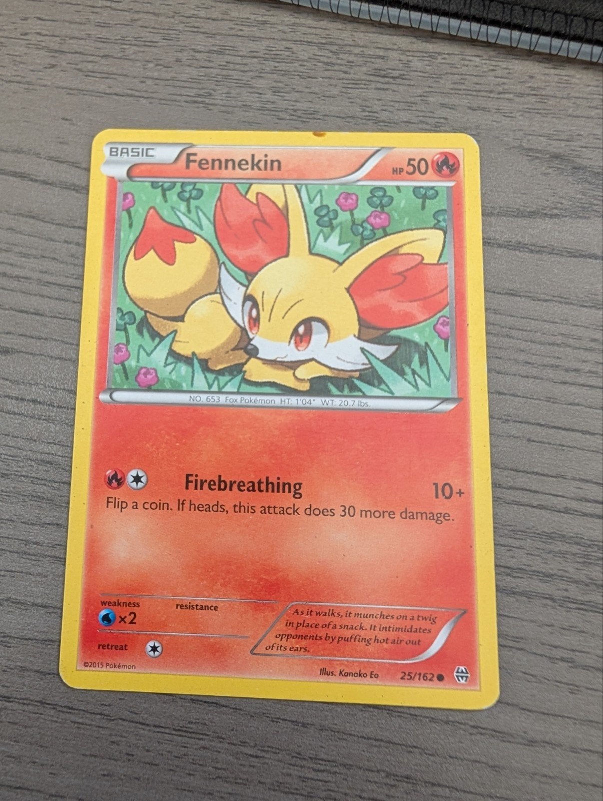 Pokémon Kaart Fennekin (25/162) - Gebruikt, Ophalen of Verzenden, Gebruikt, Losse kaart