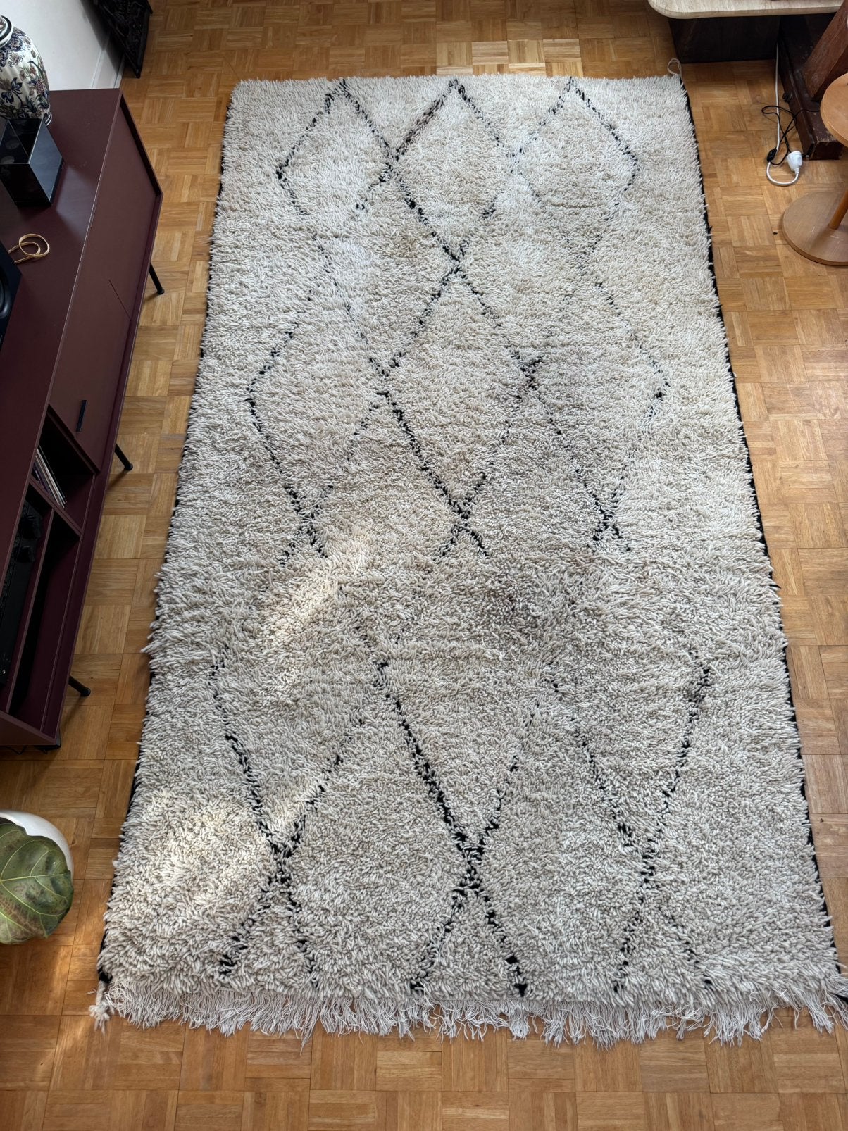 Groot Berber vloerkleed / Beni Ouarain / Gereinigd, Gebruikt, Verzenden, Zwart, 200 cm of meer