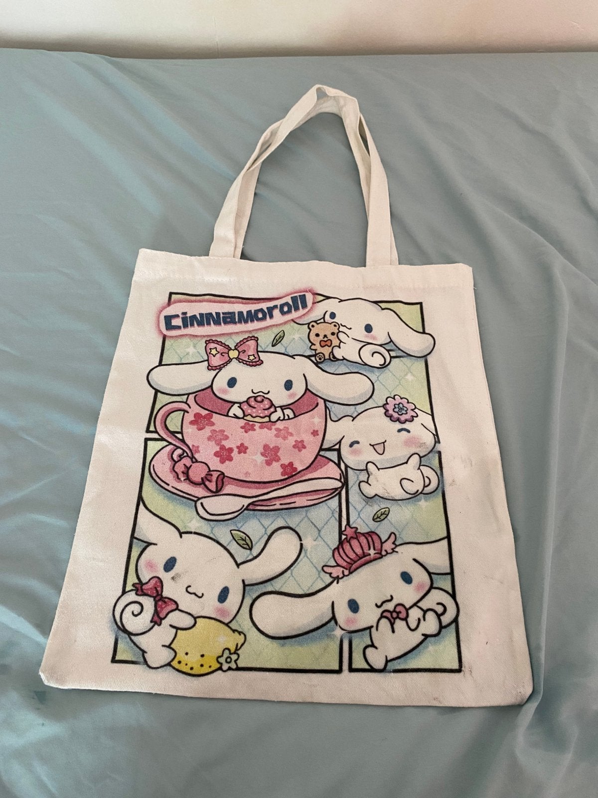 Draagtas in Sanrio-stijl, Origineel Kawaii Cartoonpatroon, Ophalen of Verzenden, Zo goed als nieuw