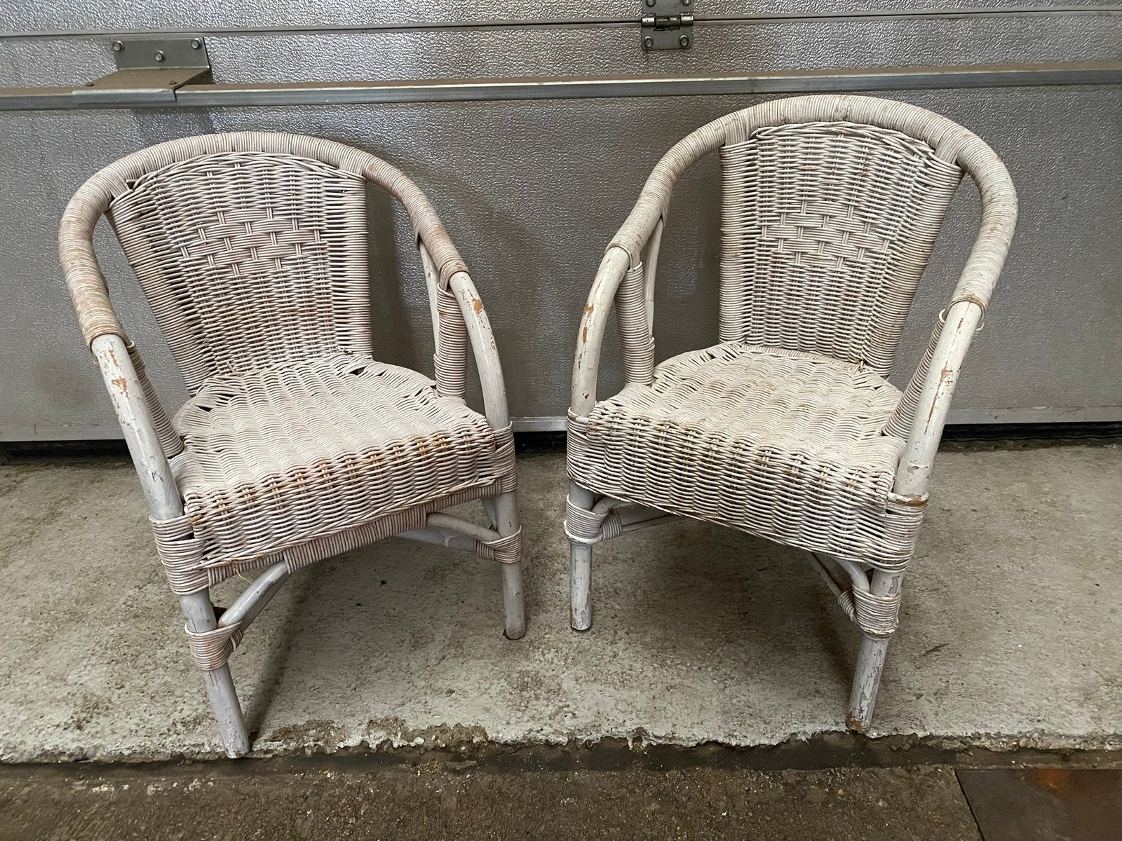 2 Rieten/Rotan kinderstoelen, prijs samen € 12.50, Ophalen, Gebruikt, Stoel