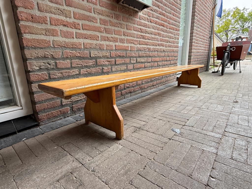 Oude retro schoolbank / bankje - gebruikt, Antiek en Kunst, Antiek | Meubels | Stoelen en Banken, Ophalen