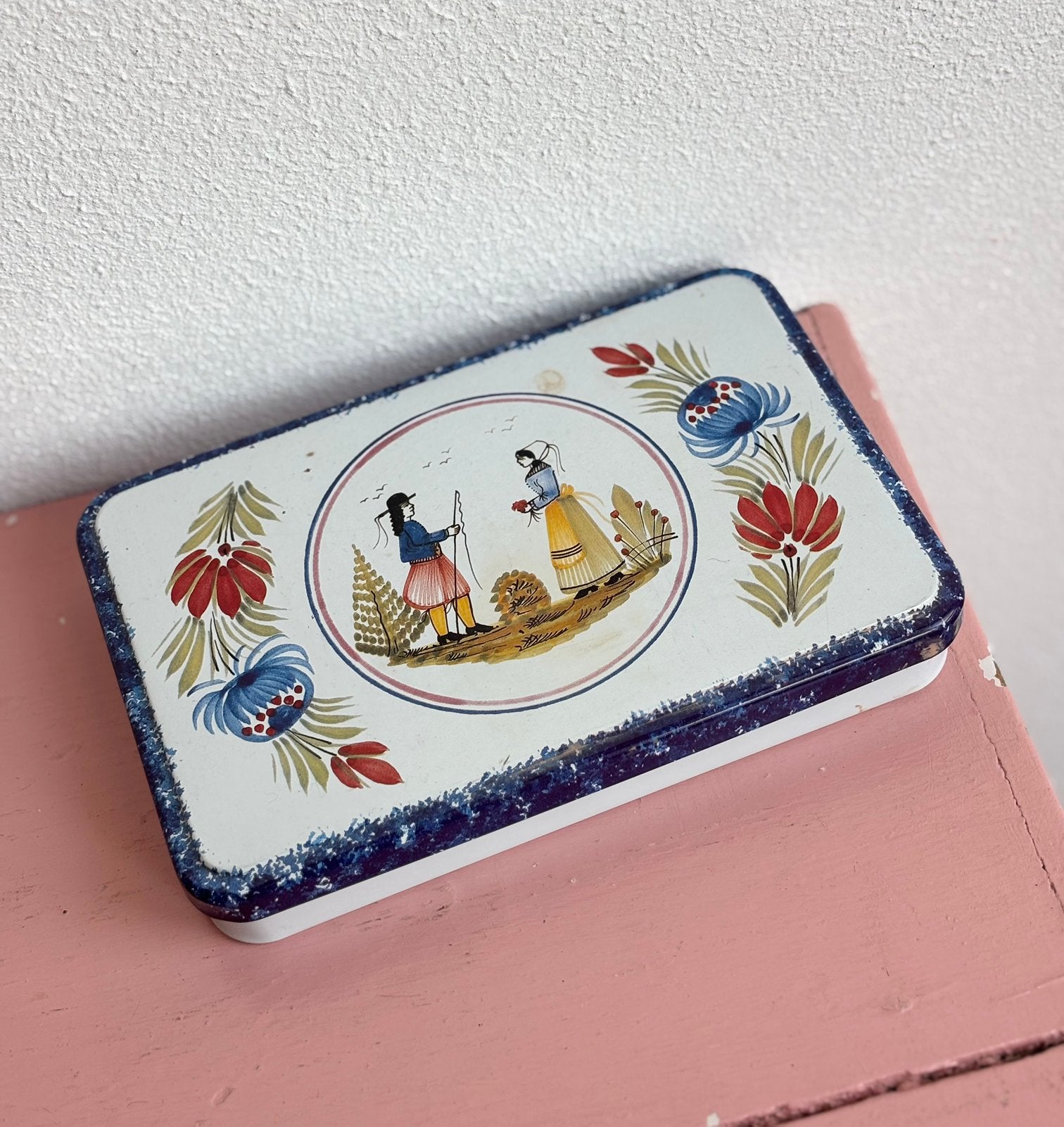 Vintage Massilly Quimper stijl Blik, Verzamelen, Blikken, Ophalen, Zo goed als nieuw, Overige