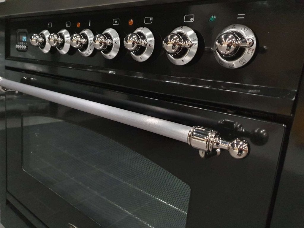 Luxe Boretti Fornuis 90cm hoogglans zwart + rvs frytop, Niet ingevuld, 60 cm of meer, Niet ingevuld, Ophalen of Verzenden