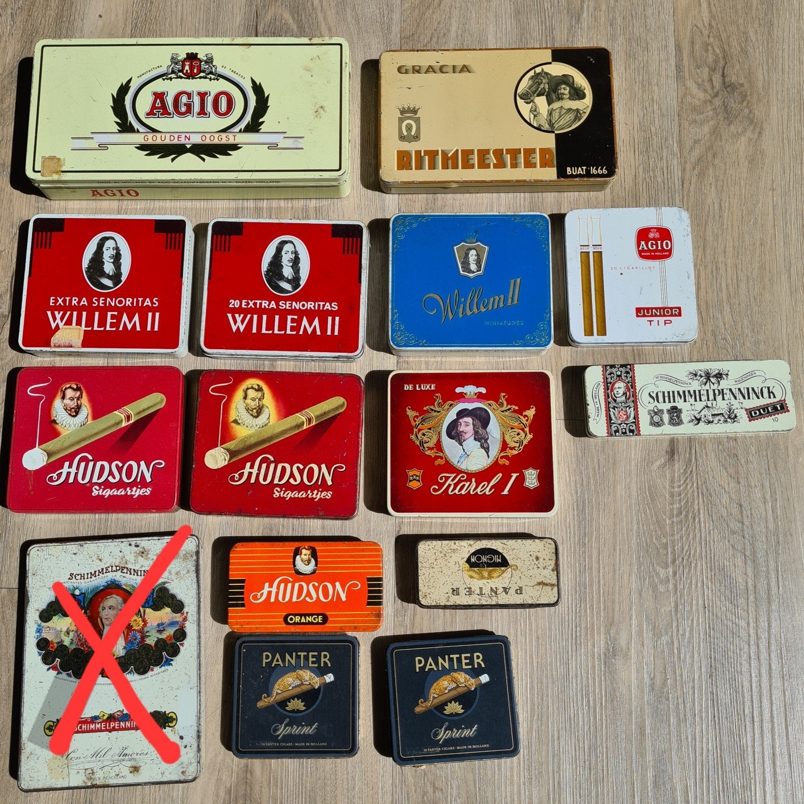 sigaren blikken, Ophalen of Verzenden, Gebruikt, Tabaksdoos of Verpakking