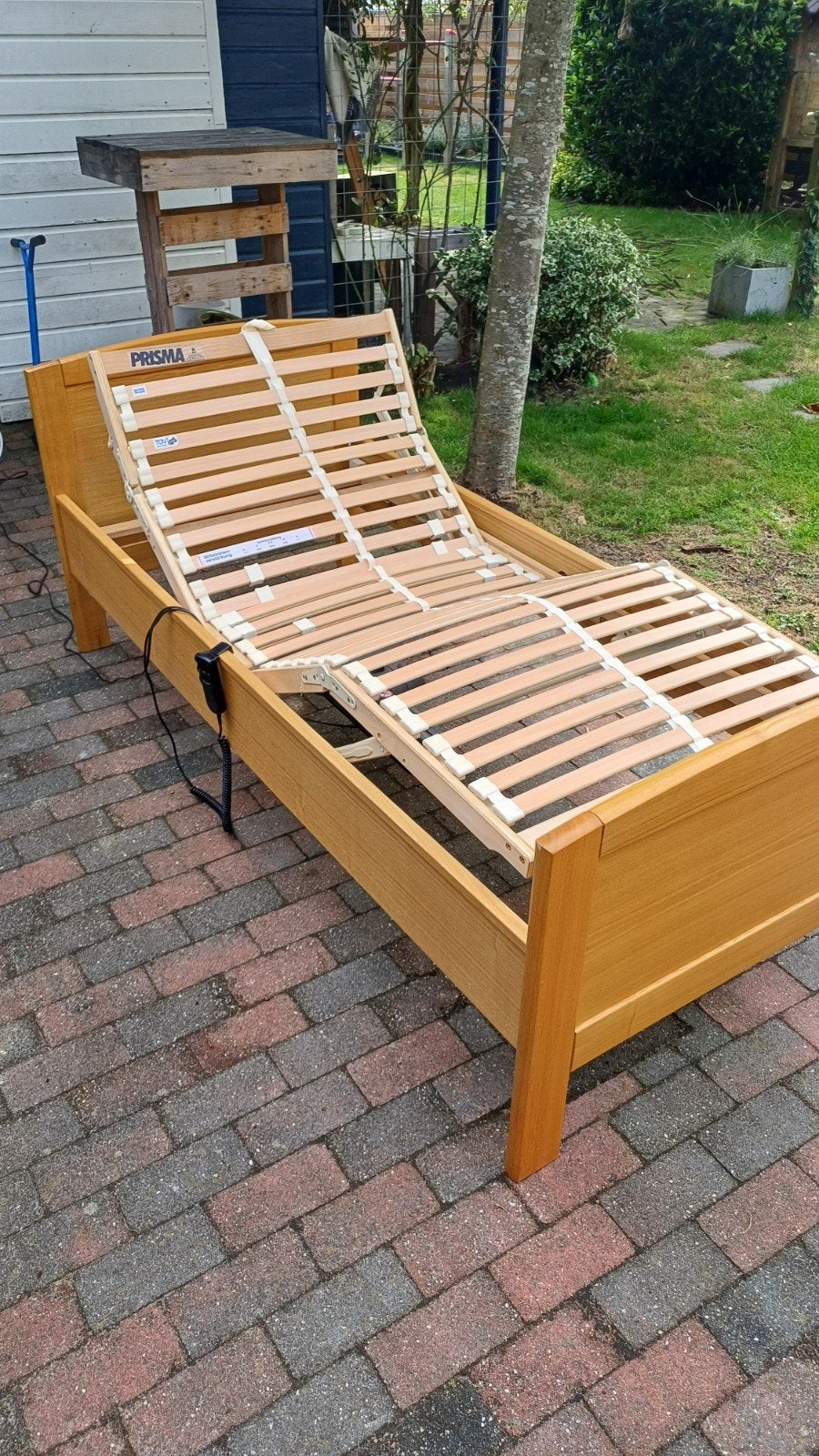 Elektrisch verstelbaar eenpersoonsbed met lattenbodem, Huis en Inrichting, Ophalen, 90 cm, Eenpersoons, 200 cm